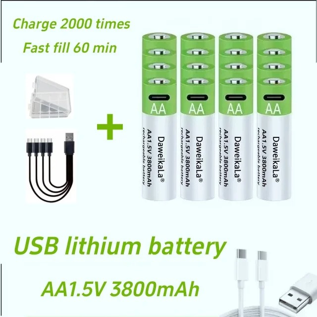 AA & AAA 3800mAh&3000mAh Li-io - Rechargeable Battery Aa ulasan dan harga
