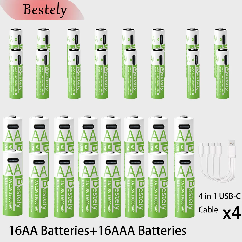 New 1.5V AA 13600mAh+AAA 6800m - Rechargeable Battery Aa ulasan dan harga