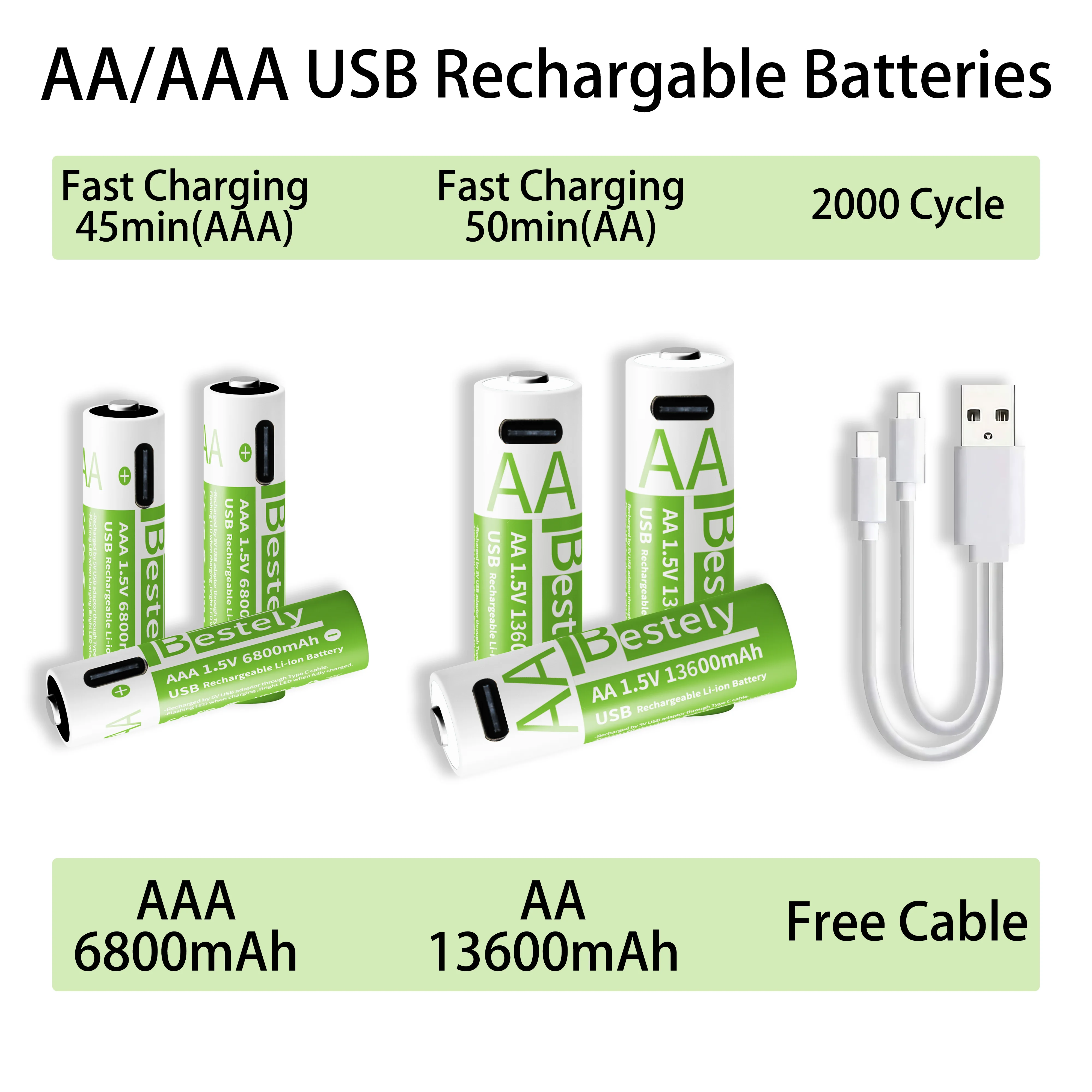 New 1.5V AA 13600mAh+AAA 6800m - Rechargeable Battery Aa ulasan dan harga