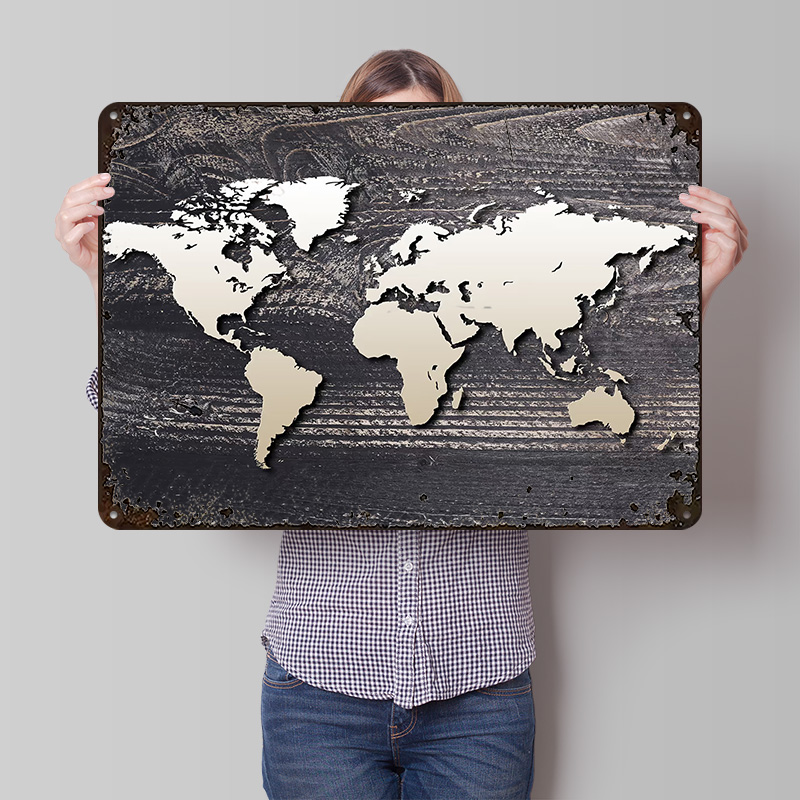 World Map 4 Metal Poster Custo - World Of Retro Gaming ulasan dan harga