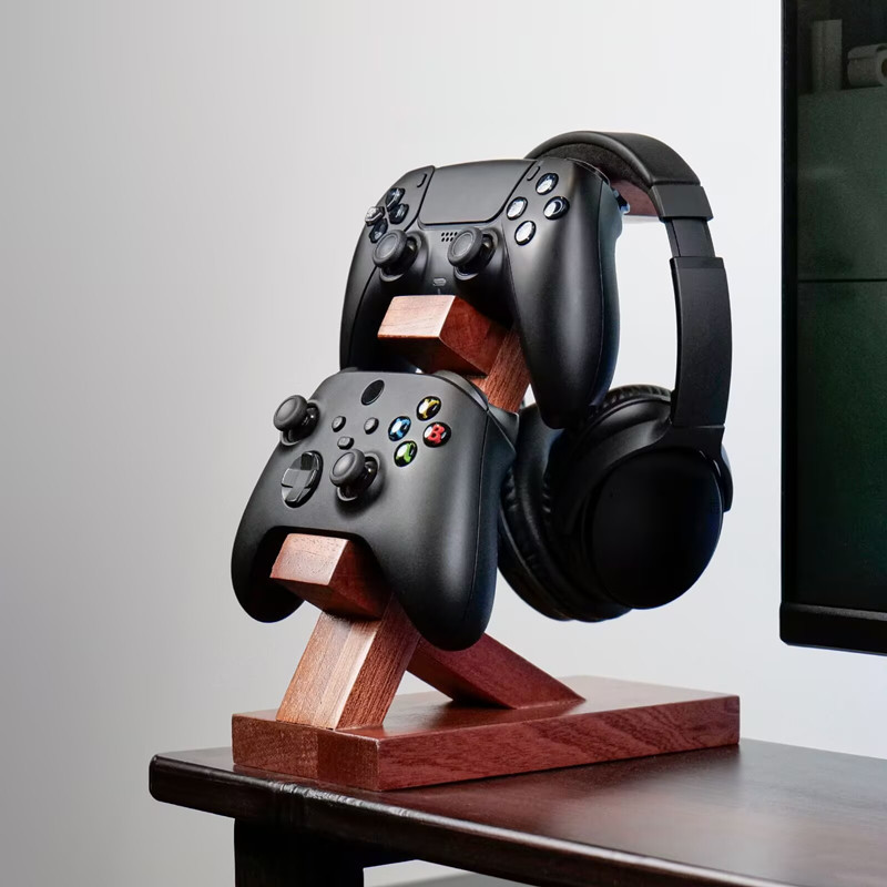 Wooden Controller Stand Multif - Retro Gaming Headset ulasan dan harga