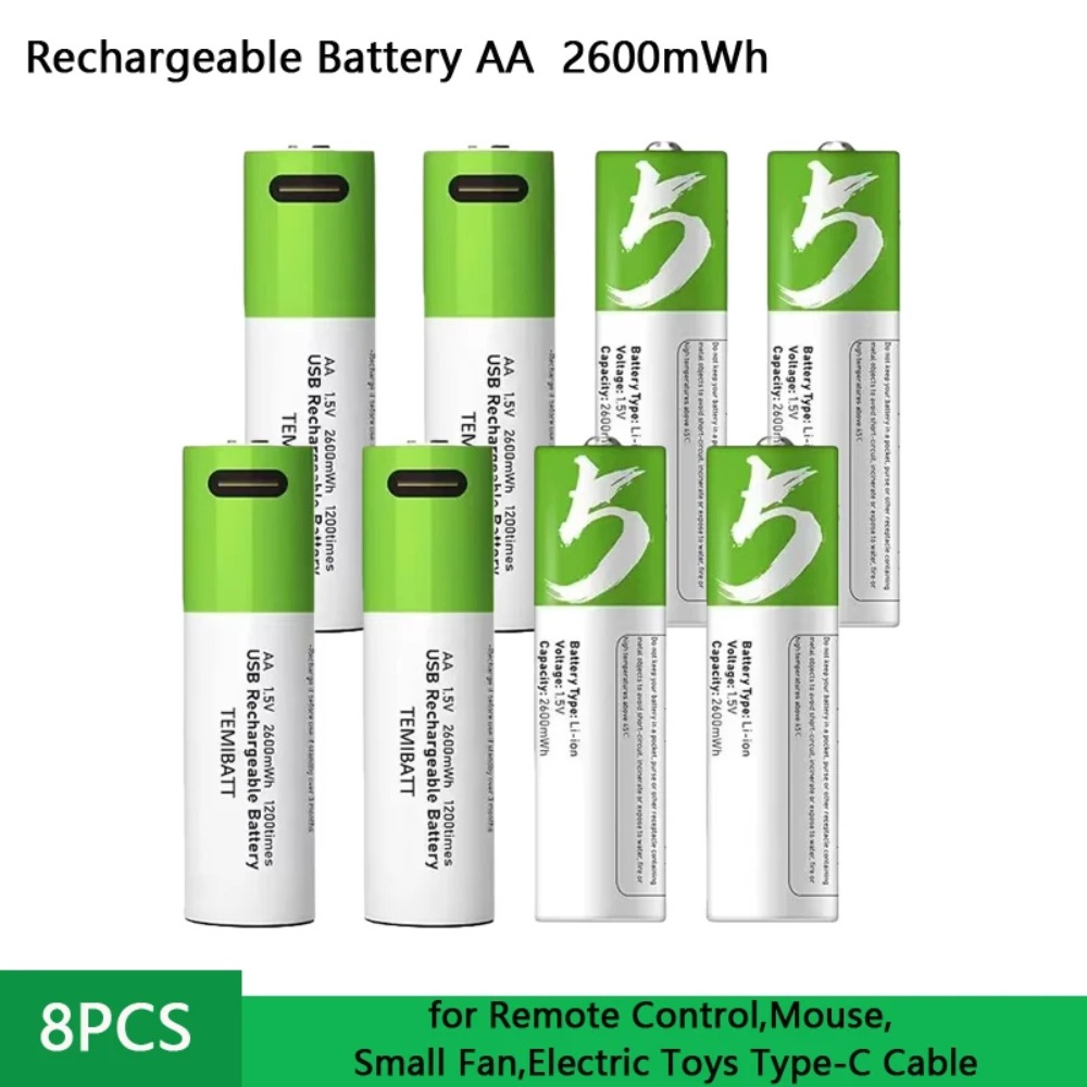 8pcs 1.5V AA 2600mWh  Battery  - Rechargeable Battery Aa ulasan dan harga