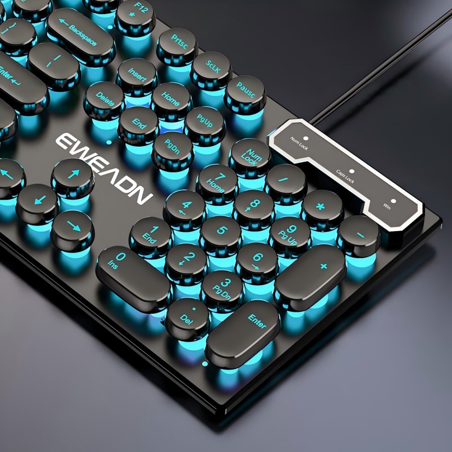 EWEADN Typewriter Gaming Keybo - Retro Gaming Com ulasan dan harga