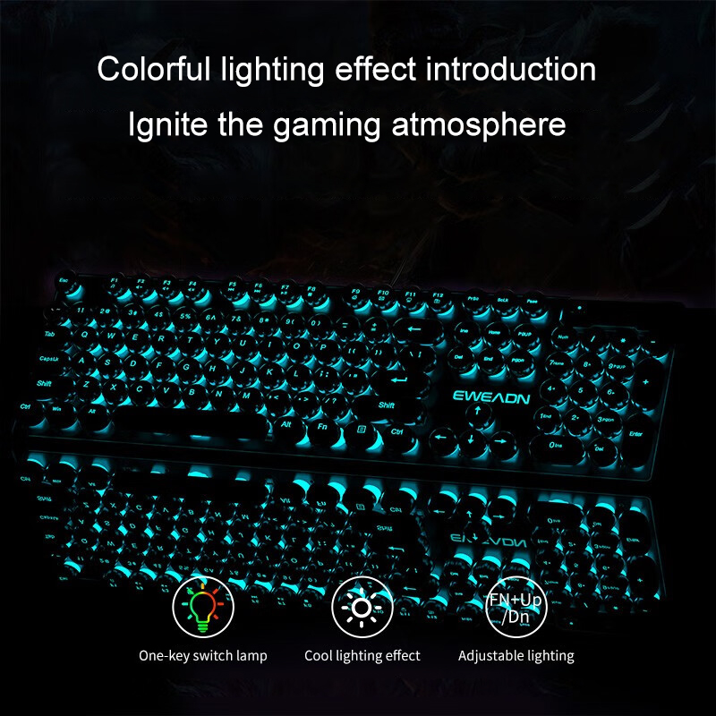 EWEADN Typewriter Gaming Keybo - Retro Gaming Com ulasan dan harga