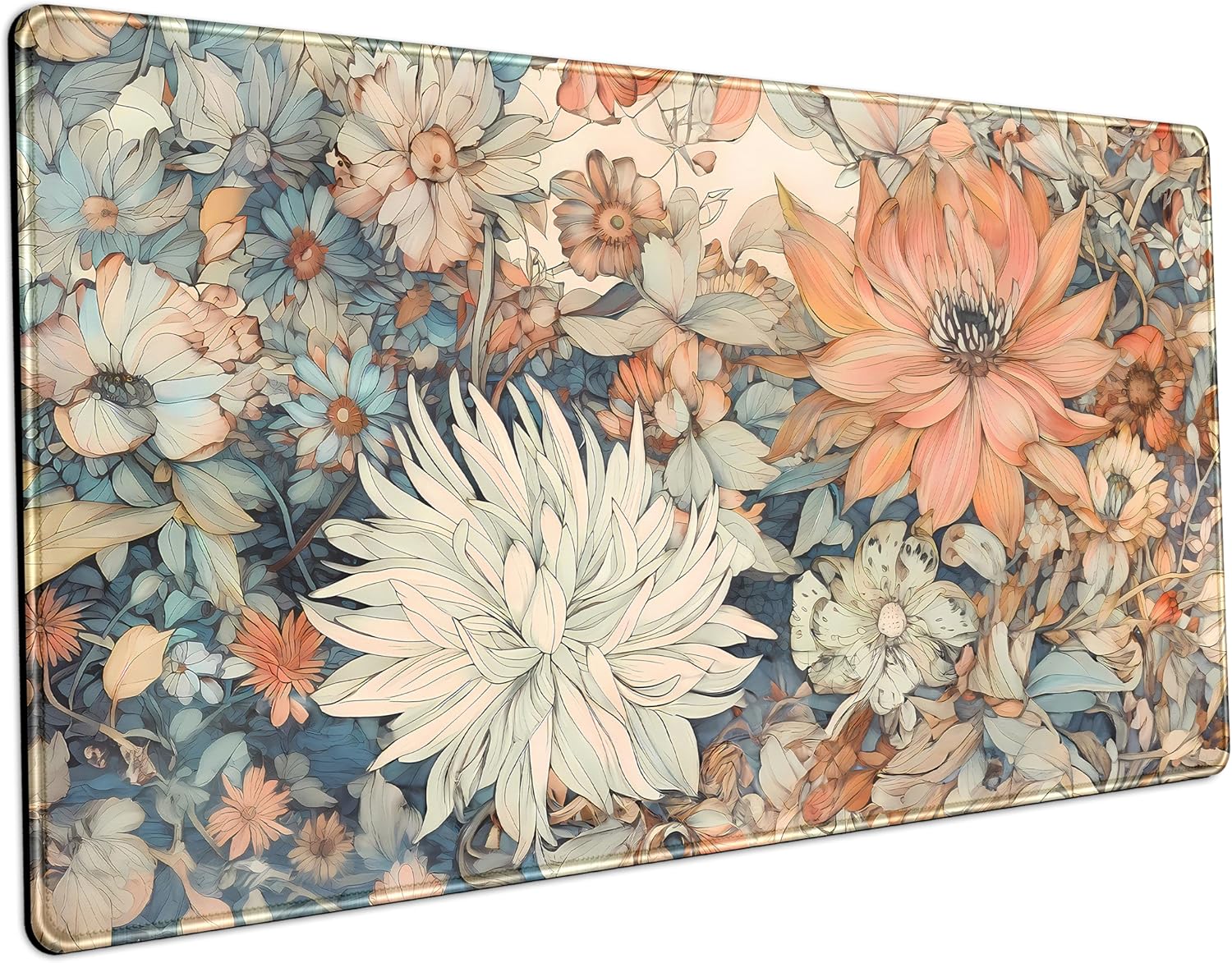 Retro Japanese Floral Desk Mat - Retro Gaming Keyboard And Mouse ulasan dan harga
