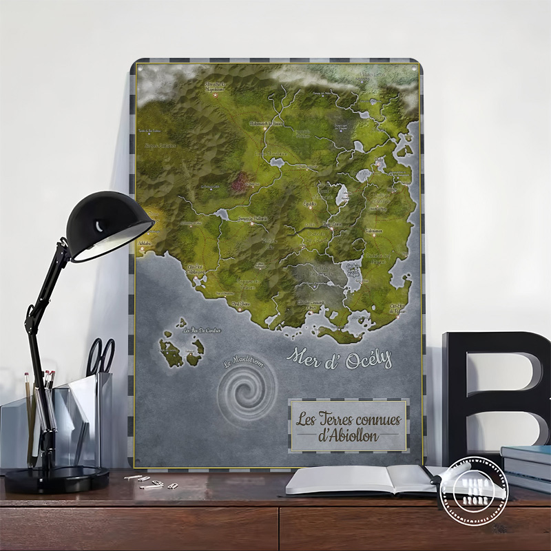 Abiollon World Map Metal Poste - World Of Retro Gaming ulasan dan harga