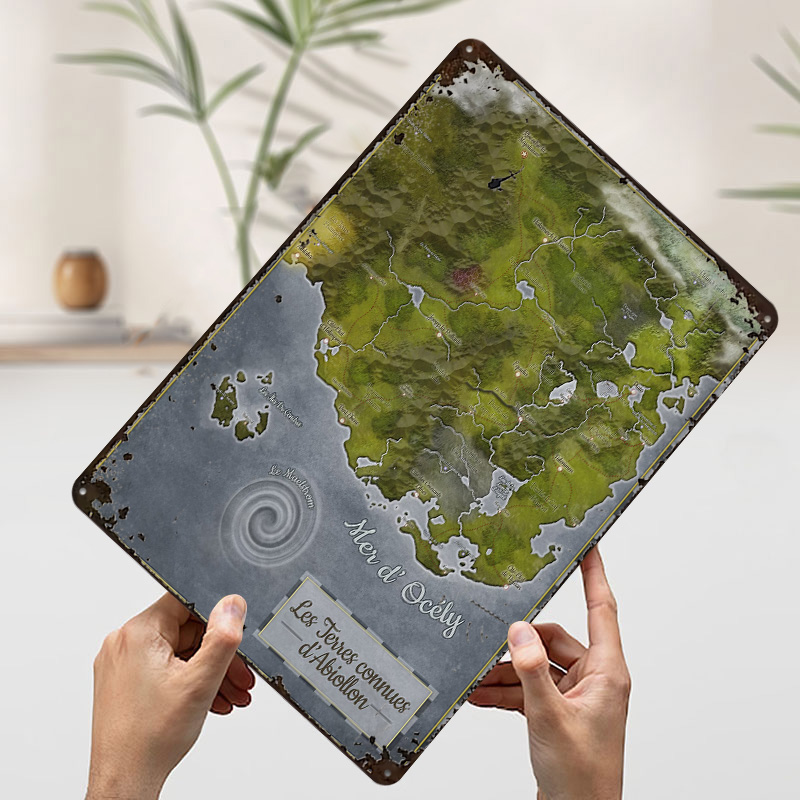 Abiollon World Map Metal Poste - World Of Retro Gaming ulasan dan harga