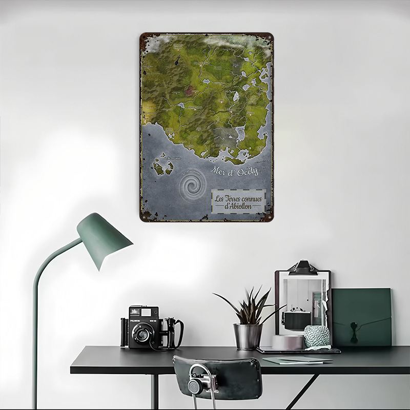 Abiollon World Map Metal Poste - World Of Retro Gaming ulasan dan harga