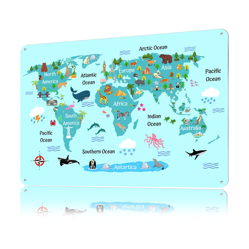 Kids World Map Printed Poster  - World Of Retro Gaming ulasan dan harga
